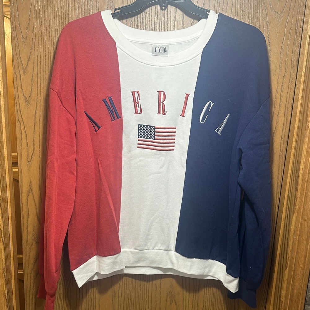Patriotic Red, White, and Blue Sweatshirt